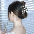 Vintage Women Girls Acrylic Checkered Hair Claw Shark Clip Geometric Grid Headband Hair Clips Hairpins Fashion Hair Accessories. 
