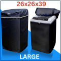 Waterproof Washing Machine Cover for Top Loader Automatic Washer, 7-15 kg, Small 21x21x35, Medium 23x23x37, Large 26x26x38 Black by Home Essentials. 