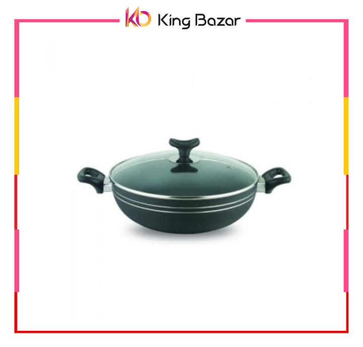 Non Stick wok with lid Nonstick karahi cooking pot king cook