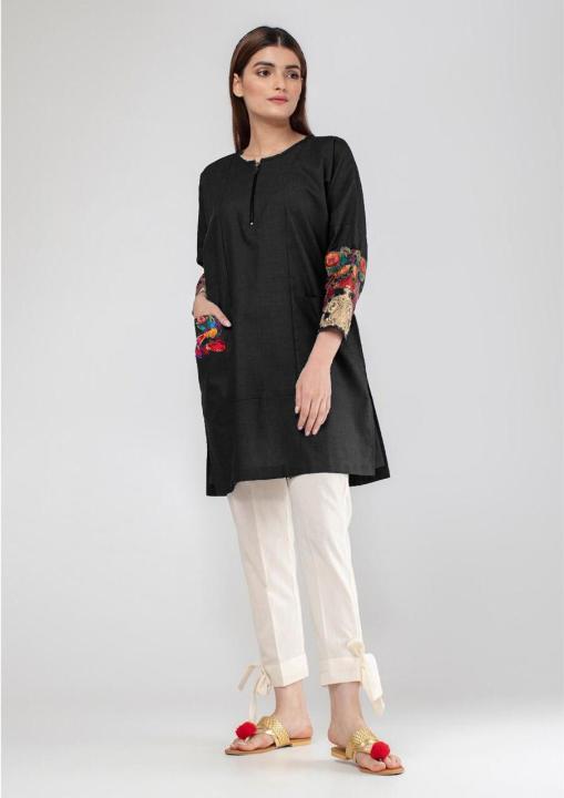 Embroidery Kurti With Front Pocket For Women