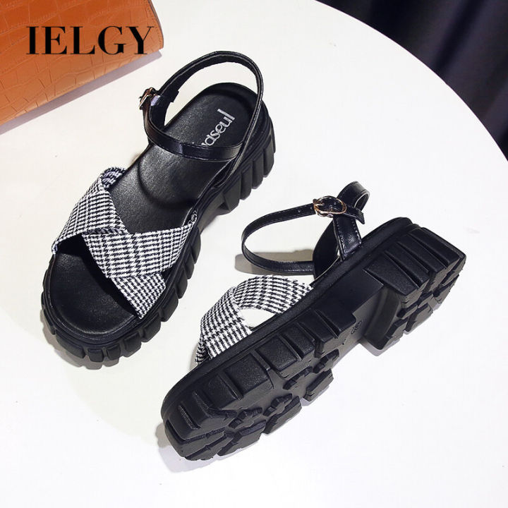 IELGY cake thick-soled sandals women's niche ladies all-match flat-bottom sports temperament women's shoes