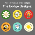 6 pcs INSPIRATIONAL FLOWERS pin badges 58mm based on cute cats Indie nature for kids aesthetic Pinterest finds for decor backpack cute. 