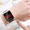 Trending Touch Screen Fashion Women Luxury Watches Square Dial Quartz Watch For Women / Stylish Ladies Led Watches For Women & Girls. 