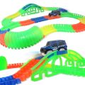 DIY Magical Glowing Racing Track Set with LED Car Flexible  Racing Tracks Railway Educational Car Toys for Boys Children Gift. 