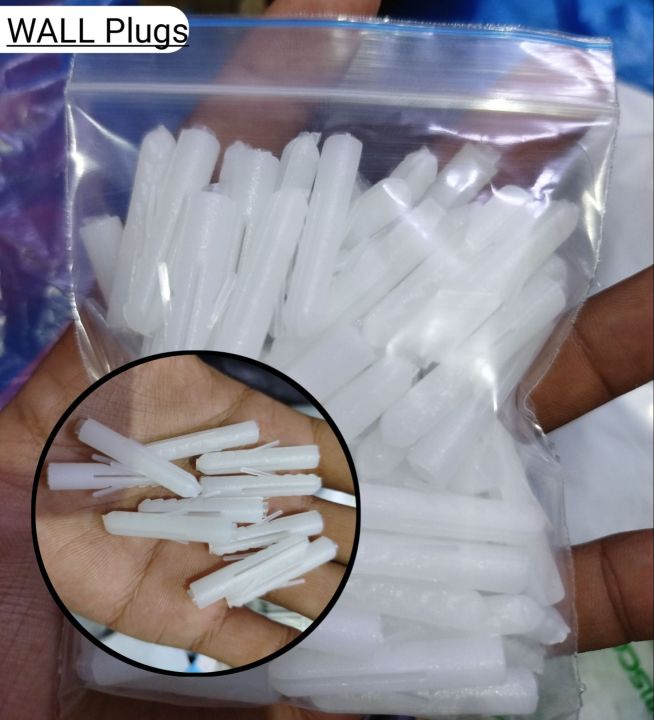 50pcs White Plastic Wall Plugs Rawl Plugs Roll Plugs Gitti in Pakistan ...