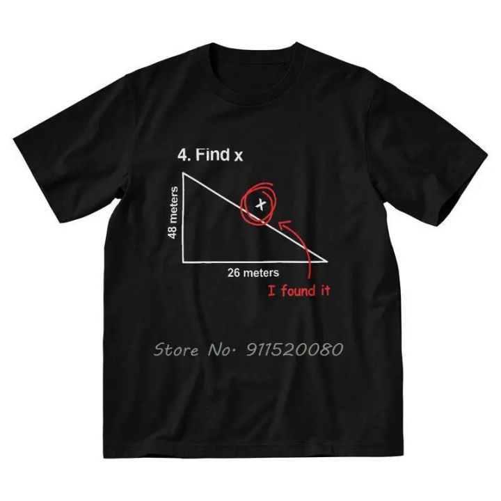Men's Find X Funny Math Joke T-Shirt Mathematics Geometry Physics Math Science Tshirt Hip Hop T Shirt Cotton Tee