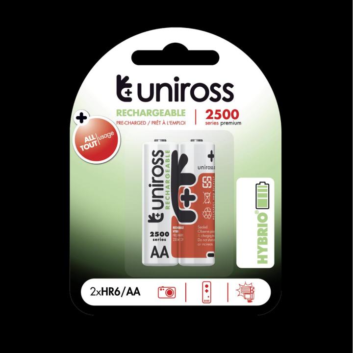Uniross 1.5V Device Supported HYBRIO - Uniross AA 2500 Series Rechargeable Battery Cell ( 2 Batteries ) AA Demanding Pressure Machines
