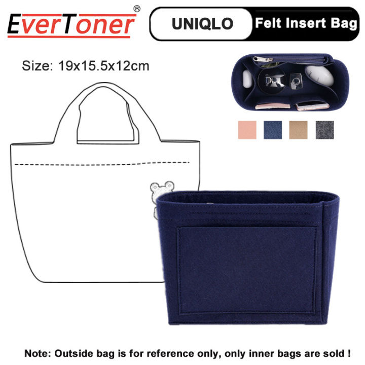 EverToner Large Capacity Felt Insert Bag for UNIQLO 430157 Portable Inner Purse Organizer Felt Cloth Cosmetic Makeup Bag Support Bag in Bag