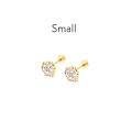 Small Size 100% Pure Gold-plated Girls Tops, Chandi Screw Stud Earrings  (With Box). 
