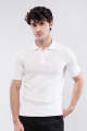 Mendeez - Knitted Polo Shirt - White. 