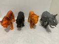 Pack of 4 pcs Wild Animal Jungle Zoo Toy Set - Large Size 12cm / 5 Inch. 