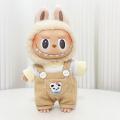 SF 15cm Blind Box Labubu Casual Plaid Backband Pants Set Macaron Labubu Pendant Doll Plaid Suit. 