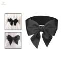 Big Bow Knot Waist Belt Skirts Decorative Waistband Women Elastic Waist Belt Black. 