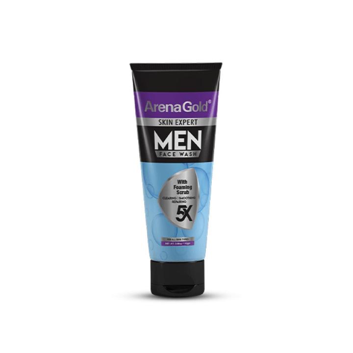 Arena Gold Men Face Wash 100g| Men Face Wash Oily Skin|  Radiant Skin|Anti Aging Face Wash For All Skin Types| Hydrating Skin|Deep Cleanser