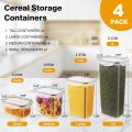 Fast Forward Airtight Food Storage Containers – BPA-Free Plastic Containers with Lids for Kitchen & Pantry Organization, Ideal for Dry Food, Cereal, Pasta, Flour & Sugar. 