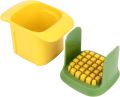 Chop Master 2-in-1 Vegetable and Fruit Hand Chopper, Multifunctional Vegetable Chopper French Fries Cutter Household Hand Pressure Onion Dicer Cucumber Potato Slicer Kitchen Tools, Yellow. 