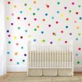 55 RAINBOW CONFETTI HEART WALL DECALS 3 INCH EACH. 
