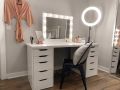 Stylish Aesthetic Wooden Dressing Table with Mirror and 10 Drawers - Vanity Mirror Dressing Table for Girls and Women. 