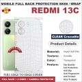 REDMI 13C FULL BACK 360 premium Protection Skin Wrap full cover Premium Quality. 
