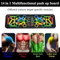 Push Up Board, Foldable 14 in 1 Push Up Bar, Portable Multi-Function Push Up Stands for Floor, Professional Push Up Strength Training Equipment for Home Exercise For Waist Abdomen, Fitness Workout, Gym, Workout for Men & Women. 