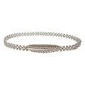 Women' Fancy Skinny Stretch Fashion Dress Belt , Silver. 