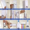 Best Quality Set of Toothpaste Dispenser & Brush Holder - White [High Quality] Toothpaste Dispenser and tooth brush holder Toothpaste Dispenser automatic For Homes And Bathrooms white Automatic Toothpaste Dispenser & Toothbrush Holder - Multi-Functional. 