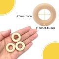 150 Pcs 25 Mm/1 Inch Wooden Craft Ring Unfinished Wooden Rings Circle Wood Pendant Connectors for DIY Projects. 