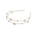 New Double Layer Metal Hairband Flower Pearl Headband for Women Headwear Shiny Rhinestone Hair Band Hoop Hair Accessories. 