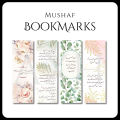 Bookmarks | Set of 4 | Inspired by Mushaf and Nature | Bookmarks for Urdu Novels, English Books and Quran | Gift Idea | Bookish Gift Idea | Book quotes. 