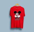 Mickey Mouse Printed Cotton Half Sleeves T Shirt For Women. 