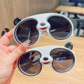 Silicone Frame Panda Sunglasses Fashion Children Sunglasses Anti-UV Kids Sun Glasses for Girls. 