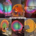Remote Control Sunset Projection Lamp 16 Colors Changing Rainbow Sun Halo Led Atmosphere Night Light USB Powered for Celebrities  / _TikTok. 