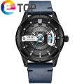 【ETOP】Sport Mens Watches Top Brand Luxury Quartz Watch Men Fashion Steel Waterproof SL-9011 leather Watch MEN Relogio Masculino. 