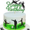 Soccer Cake Topper Boy Girl Soccer Happy Birthday Cupcake Toppers Party Dessert Football Theme Party Baby Shower Baking Supplies. 