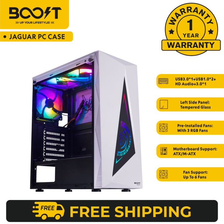 Boost Jaguar PC Case With 3 RGB Fans | Daraz.pk