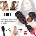 One Step 3-in-1 Hair Dryer, Straightener & Curler for Women Hot Air Brush & Styling Comb – Dry, Straighten, and Curl Effortlessly | one step hair dryer and volumizer. 