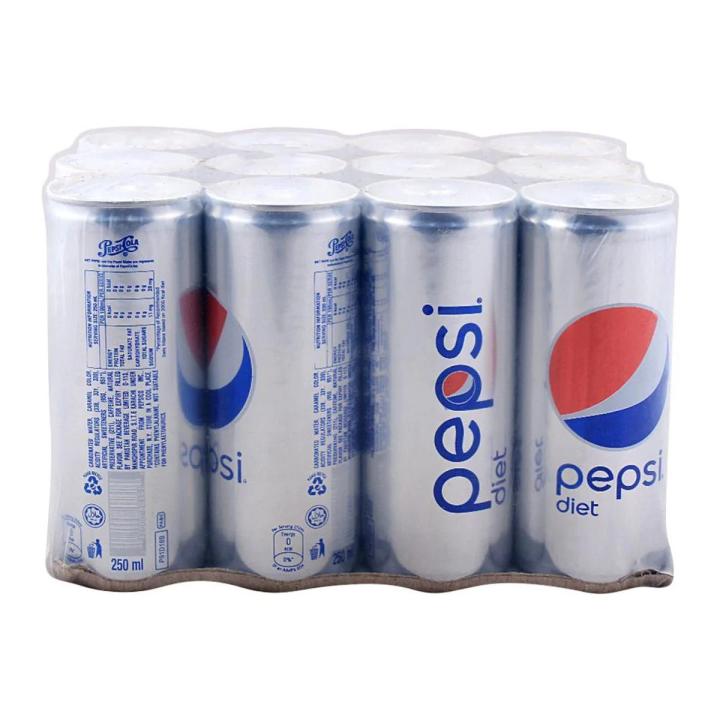 PEPSI DIET LOCAL CAN 250ML-CARTON