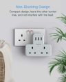 TESSAN 2 Way Multi Plug Adapter Double Socket USB Charger Multi Ports, Power Adapter Shaver Plug Wall Charger Power Plug Extension with 2 AC Outlets and 3 USB Ports 3250W,13A Multiplug Power Adapter 3 Pin Power Strip for Home, Office,Travel, Kitchen, PC,. 