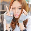 Fashion Girls Winter Faux Fur Knit Fingerless Gloves with Arm Warmer Option. 