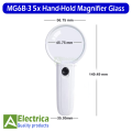 MG6B-3 5x 50mm Zoom Hand-Hold Magnifier Glass With Two LED Lights Exclamation Mark type Magnifier Battery not included by Electrica. 
