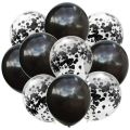 5 BLACK BALLOON AND 5 CONFETTI FILLED BALLOONS ( PACK OF 10 LATEX BALLOONS ). 
