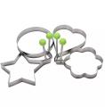Fried Egg Mold, Pack of 4 Stainless Steel Egg Ring Egg Shaper Pancake Mold Heart/Round/Star/Flower Shapes. 