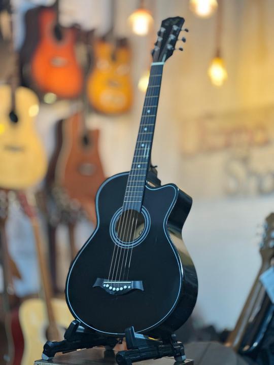 Black Acoustic Guitar With Free Bag Strings Picks - ORIGINAL Combo Offer