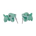 Animal Biting Earrings Cute Animal Cartoon Dinosaur Bite Ear Stud Small Animal Dinosaur Earrings Shark Metal Cute Mini Jewelry. 