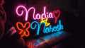 Couple Name Neon Sign Plate Customized Gift - 9 Letter and Adapter - Studio Lighting Couple neon. 