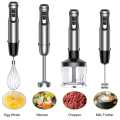 Hand Blender, Aicok 4-in-1 Immersion Blender, Stick Blender, 6 Speed Control, Hand Mixer Sets Includes Food Chopper, Egg Whisk, and BPA-Free Beaker (600ml), 400W, Black. 