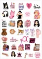 Mega Pack of 35+ Pink Aesthetic Stickers - Cute Motivational & Girl Power Stickers for Laptop, Mobile, Journal & Scrapbook UNCUT A4 STICKER SHEET. 