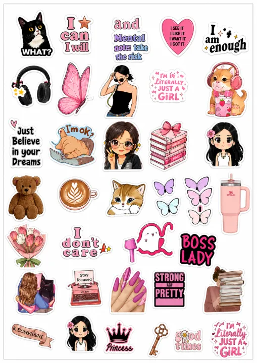 Mega%20Pack%20of%2035+%20Pink%20Aesthetic%20Stickers%20-%20Cute%20Motivational%20&%20Girl%20Power%20Stickers%20for%20Laptop,%20Mobile,%20Journal%20&%20Scrapbook%20UNCUT%20A4%20STICKER%20SHEET%20-%20Image%202