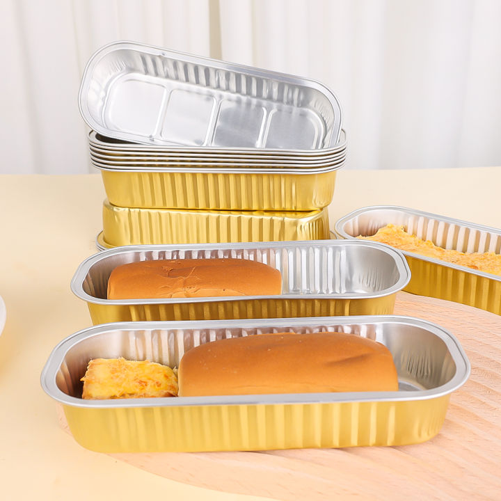 5/10Pcs Rectangular Tinfoil Tray Disposable Aluminum Foil Container Waterproof And Oil-proof Bakeware Set Without Lid For Grill Cooking Tool