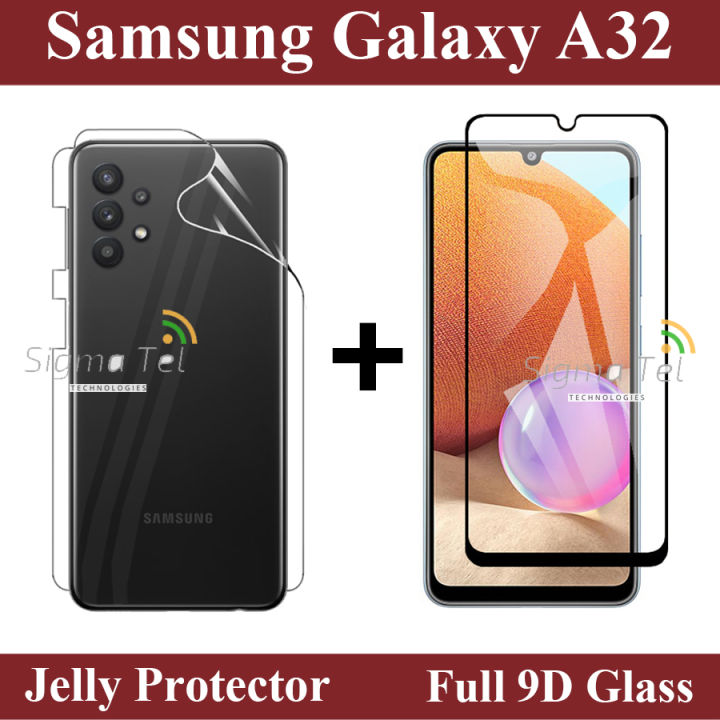 Samsung%20Galaxy%20A32%20Full%20Black%209D%7C10D%7C11D%7C21D%7C6D%7C5D%7C%20Tempered%20Glass%20Edge%20to%20Edge%20Full%20Glue%20Screen%20Protector%20+%20Back%20Jelly%20Protector%20Clear%20Soft%20Film%20Protector%20Hydrogel%20Film%20Protector%20For%20Samsung%20Galaxy%20A32%20-%20Image%204